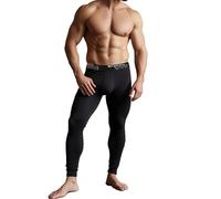 Sesto Senso Mens Thermal Long Johns Cotton 95% Warm Lightweight Underwear Functional Leggings Base Layer Bottom (S, Black)