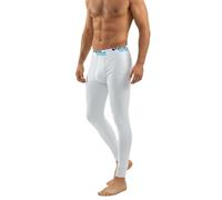 Sesto Senso Mens Thermal Long Johns Cotton 95% Warm Lightweight Underwear Functional Leggings Base Layer Bottom (L, White)