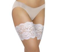 Sesto Senso Sexy Lace Thigh Bands Anti-Chafing 4 Strips of Silicone White 80-85 3XL 18