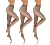 Sesto Senso Sheer to Waist Tights Women 8 DENIER 3 Pack Thin Glatt Pantyhose 4 Fumo 3pack