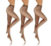 Sesto Senso Sheer to Waist Tights Women 8 DENIER 3 Pack Thin Glatt Pantyhose XL Black 3pack