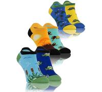 Sesto Senso Sneakers Socks Crazy Funny Colorful Cotton Women Men 3 Pack Patterned Mismatched Funky Frog Chameleon Lion 7-10/39-42 ANIMALS 2