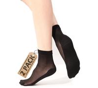 Sesto Senso Woman Ankle Socks Silky 20 Den Relaxing 2 Pairs Black 2x1pack