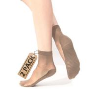 Sesto Senso Woman Ankle Socks Silky 20 Den Relaxing 2 Pairs Sand 2x1pack