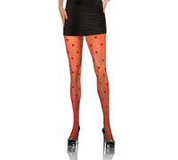 Sesto Senso Women Tights with Pattern 20 Den Black Semi Transparent Semi Matt Smooth Pantyhose hearts 01 Red 4