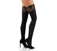 Sesto Senso Womens Hold Ups Stockings 50 Denier Microfiber Opaque Sexy Lace Top