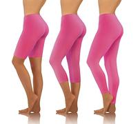 Sesto Senso Women's Leggings 1/2 Short Cotton Girls Colorful Pants Sports Fitness Yoga S/36 Pink