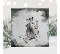Set 1 - Watercolour Wicca, Pagan Christmas Yuletide, Winter Solstice cards, you choose! (5 x Hare)