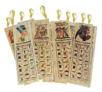 Set 15 Large Egyptian Bookmarks Book Marks Papyrus Paper 7"x2" (18x5 cm) Original Handmade Hand Painted Painting Hieroglyphic Ancient Pharaoh Alphabets Papyri Sheets Art Educational School History