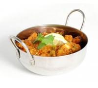 Set 2 Stainless Steel Balti Serving Dish 20cm/7.75" Curry Bowl, Karahi, Kadai, Indian Dining
