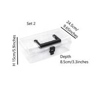 (Set 2) Transparent Box Organiser Crafts Fishing Case Small Parts DIY Screws Nails