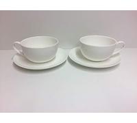 Set 2 White Bone China Coppuccino