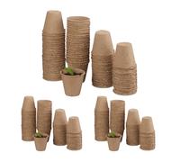 Set 240x Biodegradable Flower Pots Garden Plant Bowls Round Planters Cellulose