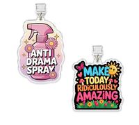 Set 2Pcs Anti Dr*ma Spray, Make Today Ridiculously Amazing Kindle Charms, Dust Plug Charm 1.5 Inches Funny, Inspirational Quotes, Motivation Lightning/Type C Acrylic Material Accessories for Phone