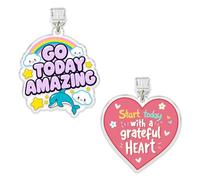 Set 2Pcs Go Today Amazing, Start Today With A Grateful Heart Kindle Charms, Dust Plug Charm 1.5 Inches Positive, Inspirational, Motivational Lightning/Type C Acrylic Material Accessories for Phone
