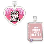 Set 2Pcs Good Girls Read Books, The Book Was Better Kindle Charms, Dust Plug Charm 1.5 Inches Book Lovers, Bookworm, Reader, Read Lightning/Type C Acrylic Material Accessories for E-Reader for Phone