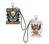 Set 2Pcs High Lord And Wing Leader, Quest Squad Broccoli Kindle Charms, Dust Plug Charm 1.5 Inches Fourth Wing, Dragon, Book Lover Lightning/Type C With Strap Acrylic Material Accessories for E-Reader
