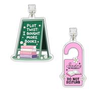Set 2Pcs I Bought More Books, Reading In Progress Do Not Disturb Kindle Charms, Dust Plug Charm 1.5 Inches Reader, Book Lover, Booktrovert Lightning/Type C Acrylic Material Accessories for Phone