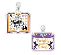 Set 2Pcs I Stopped Reading My Fantasy Book Here, Hello I'm Probably Reading Fantasy Kindle Charms Dust Plug Charm 1.5 Inches ACOTAR Lightning/Type C Acrylic Material Accessories for E-Reader for Phone