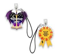 Set 2Pcs Kept The Inside Thoughts Inside, Romantasy Lover Kindle Charms, Dust Plug Charm 1.5 Inches Fourth Wing, Dragon, Book Lover Lightning/Type C With Strap Acrylic Material Accessories for