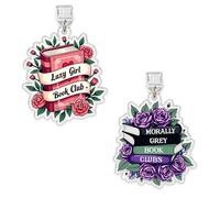 Set 2Pcs L*zy Girl Book Club, Morally Grey Book Clubs Kindle Charms, Dust Plug Charm 1.5 Inches Book Lover, Villain, Dark Romance Lightning/Type C Acrylic Material Accessories for E-Reader for Phone