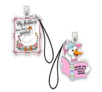 Set 2Pcs My Flabbers Have Been Gasted, How To Train A Silly Goose Kindle Charms, Dust Plug Charm 1.5 Inches Funny Quote, Humor Lightning/Type C With Strap Acrylic Material Accessories for E-Reader for