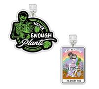 Set 2Pcs Never Enough Plants, Wet My Plants The Dirty Hoe Kindle Charms 1.5 Inches Funny Garden Skeleton Tarot Plant Lover Houseplant Humor Lightning/Type C Acrylic Material Accessories for E-Reader