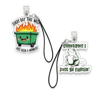 Set 2Pcs Sometimes I Just Be Fartin', Every Day This Week Has Been A Monday Kindle Charms, Dust Plug Charm 1.5 Inches Funny Quote, Mental Health Lightning/Type C With Strap Acrylic Material