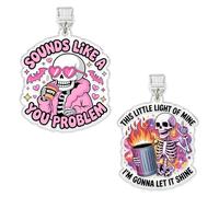 Set 2Pcs Sound Like A You Problem, This Little Light Of Mine I'M Gonna Let It Shine Kindle Charms, Dust Plug Charm 1.5 Inches Lightning/Type C Acrylic Material Accessories for E-Reader for Phone
