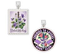 Set 2Pcs Violent Little Thing, Enemies To Lovers Book Club Kindle Charms, Dust Plug Charm 1.5 Inches Fourth Wing, Book Lover, Romantasy, Read Lightning/Type C Acrylic Material Accessories for E-Reader