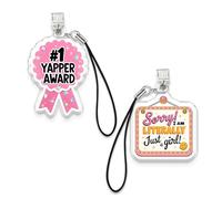 Set 2Pcs Yapper Award, Sorry I Am Literally Just A Girl Kindle Charms Dust Plug Charm 1.5 Inches Born To Yap Yapping Girly Feminist Lightning/Type C With Strap Acrylic Material Accessories for