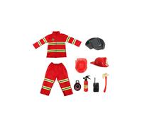 (Set 3, 100cm height) Halloween Firefighter Cosplay Costume for Kids Boys Girls Carnival Party Sam Fireman Uniform Carnival Toys Outfits Work Clothing