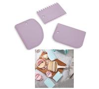 Set 3 Cake Decorating Tools -Easy Cake Scraper Tools, Fondant Icing, Dough Cutter, Flower Modelling, Marzipan, Sugar Paste, Gum Paste (3 Scraper Set)
