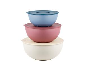SET 3 CONTAINERS WITH LID 'EVERYWHERE BIO' "FOOD STORAGE"