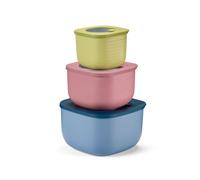 SET 3 DEEP CONTAINERS 'STORE&MORE BIO' "FOOD STORAGE" - SQUARE