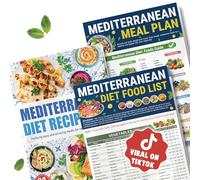 Set 3 Mediterranean Diet Chart Food List 2025, Mediterranean Ingredient Meal Plan, Serving Sizes Calories Net Carbs, Weight Loss Diet, Diabetes-Friendly, Heart Healthy, Easy Recipes for Beginners