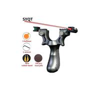 (set 3) New Laser Aiming Sling Shot Set Outdoor Hunting Catapult With Flat Rubber Band Outdoor High Precision Shooting