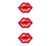 Set 3 Pcs Mini Small Red Kiss Lips Lipstick Cosmetic Cartoon Kids Iron Sew On Embroidered Patch Sticker Embroidery Ideal for adorning Your Clothes Jeans Hats Bags Jackets Shirts (15)