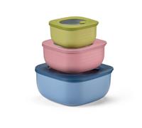 SET 3 SHALLOW CONTAINERS 'STORE&MORE BIO' "FOOD STORAGE" - SQUARE