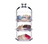 Set 3 Stackable Cups with Bell Villa Patisserie Glass Tower Pasabache