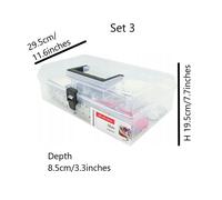 (Set 3) Transparent Box Organiser Crafts Fishing Case Small Parts DIY Screws Nails