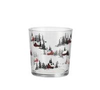 Set 3 White Silence Glasses Transparent Decorated Glass 35 cl H&H