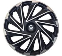 Set 4 hubcaps 14" inches wheel cover car Varese SPC1480SVBK silver black S