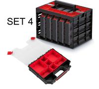 (Set 4) Parts Storage Organiser Tager Case DIY Compartment Cabinet Screws Carry Tool Box