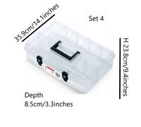 (Set 4) Transparent Box Organiser Crafts Fishing Case Small Parts DIY Screws Nails