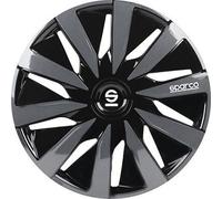 Set 4 hubcaps 14" inches wheel cover car Lazio SPC1491BKGR black grey SPA