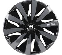 Set 4 hubcaps 14" inches wheel cover car Lazio SPC1491BKGR black grey SPA