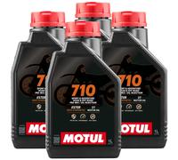 Set 4LT Motorcycle Engine Oil MOTUL 710 2T 100% Synthetic Jaso Fd Ester Road