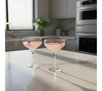 Set 4pcs Extra Large Stemware Martini Glass Rainbow Shimmer with Gold Rim
