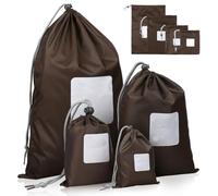 Set 4pcs Waterproof Storage Bag Organizer Bag Travel Pouch Waterproof Drawstring Dustproof Covers Toiletry Travel Accessories Packing Toiletries Compact Green